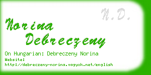 norina debreczeny business card